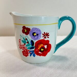 The Pioneer Woman Measuring Pitcher 4 Cup 1 Quart Flea Market Floral White EUC